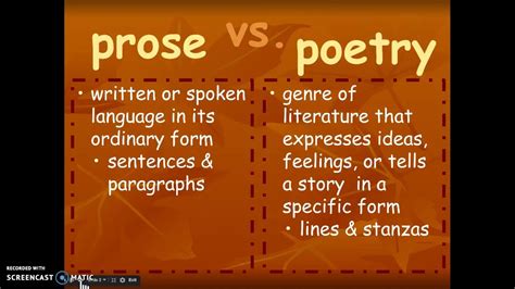 what's the difference between prose and poetry